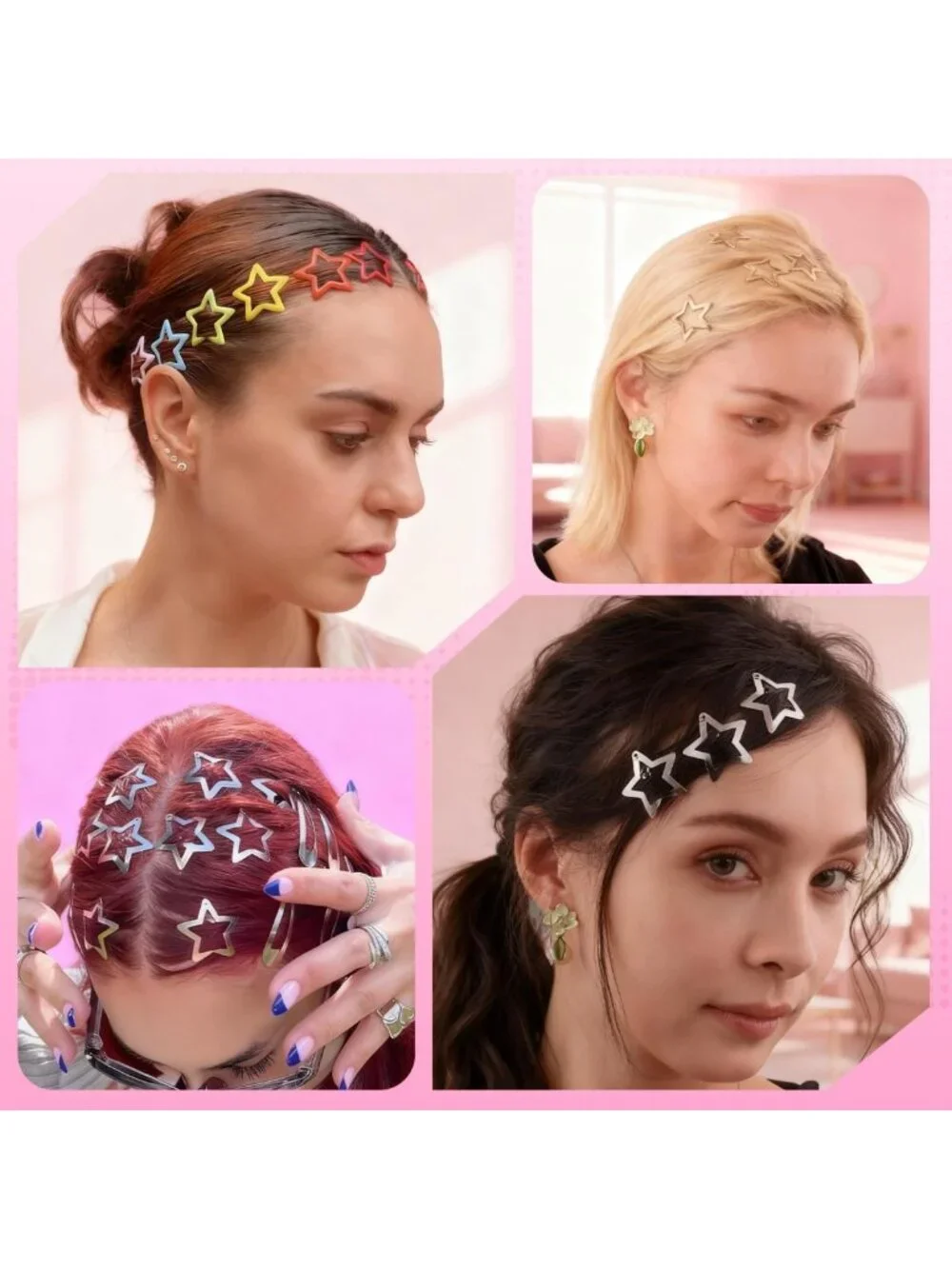 100PCS Colorful Star Hair Clips - Y2K Trendy 1.18